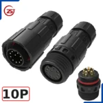 Đầu khớp nối dây điện kiểu đực cái chống nước IP68 chính hãng ZSJ M16-MF - 10 chân