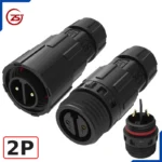 Đầu nối điện, dây điều khiển chống nước đực cái IP68 M16 ZSJ-M16-MFS chân hàn - 2 chân