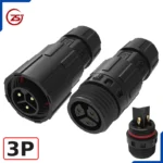 Đầu nối điện, dây điều khiển chống nước đực cái IP68 M16 ZSJ-M16-MFS chân hàn - 3 chân