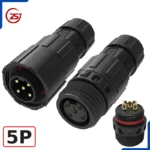 Đầu khớp nối dây điện kiểu đực cái chống nước IP68 chính hãng ZSJ M16-MF - 5 chân
