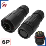 Đầu khớp nối dây điện kiểu đực cái chống nước IP68 chính hãng ZSJ M16-MF - 6 chân