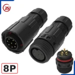 Đầu khớp nối dây điện kiểu đực cái chống nước IP68 chính hãng ZSJ M16-MF - 8 chân