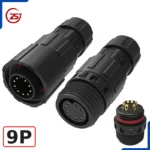 Đầu khớp nối dây điện kiểu đực cái chống nước IP68 chính hãng ZSJ M16-MF - 9 chân
