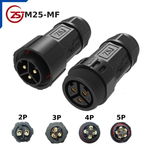Đầu nối điện chống nước IP68 ZSJ-M25-MF 0