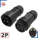 Đầu khớp nối dây điện kiểu đực cái chống nước IP68 chính hãng ZSJ M25-MF - 2 chân