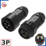 Đầu khớp nối dây điện kiểu đực cái chống nước IP68 chính hãng ZSJ M25-MF - 3 chân