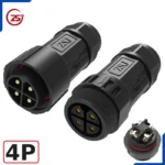 Đầu khớp nối dây điện kiểu đực cái chống nước IP68 chính hãng ZSJ M25-MF - 4 chân