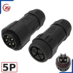 Đầu khớp nối dây điện kiểu đực cái chống nước IP68 chính hãng ZSJ M25-MF - 5 chân