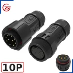 Đầu nối dây điện, dây điều khiển chống nước IP68 ZSJ M25-MFS loại chân hàn - 10 chân