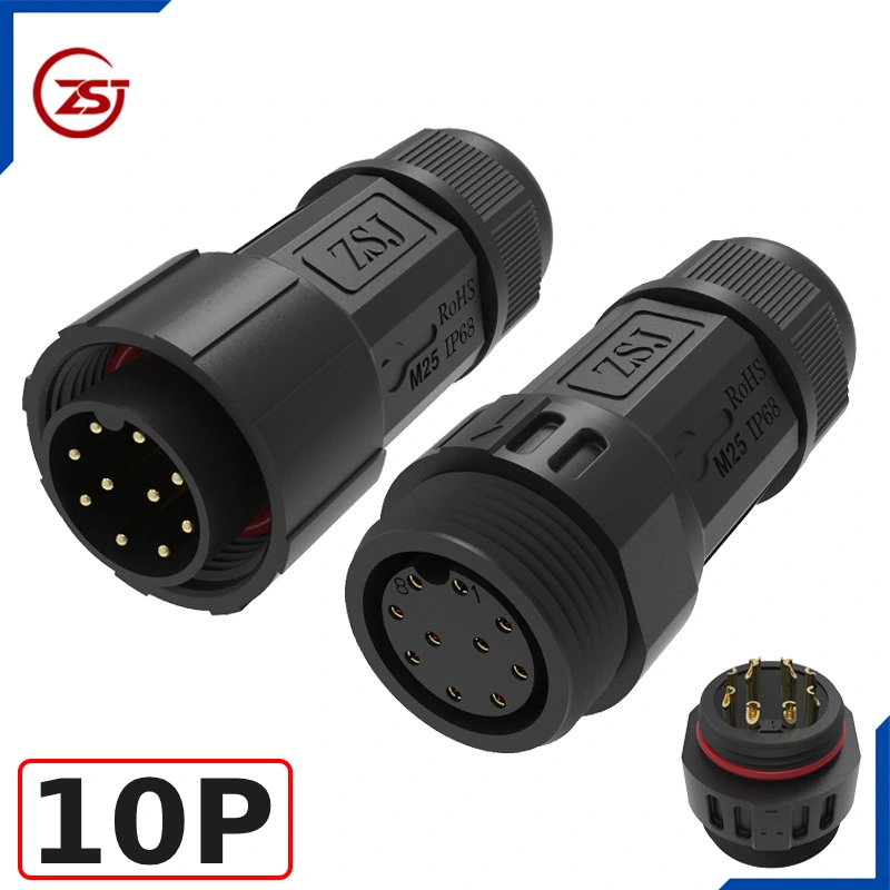 Đầu nối điện chống nước IP68 ZSJ-M25-MFS-10P