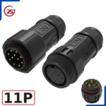 Đầu nối dây điện, dây điều khiển chống nước IP68 ZSJ M25-MFS loại chân hàn - 11 chân