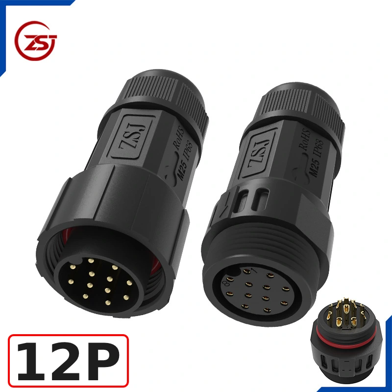 Đầu nối điện chống nước IP68 ZSJ-M25-MFS-12P