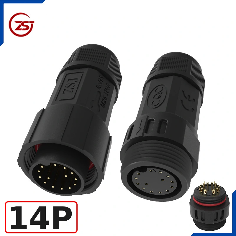 Đầu nối điện chống nước IP68 ZSJ-M25-MFS-14P