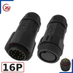 Đầu nối dây điện, dây điều khiển chống nước IP68 ZSJ M25-MFS loại chân hàn - 16 chân