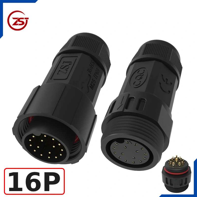 Đầu nối điện chống nước IP68 ZSJ-M25-MFS-16P