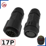 Đầu nối dây điện, dây điều khiển chống nước IP68 ZSJ M25-MFS loại chân hàn - 17 chân