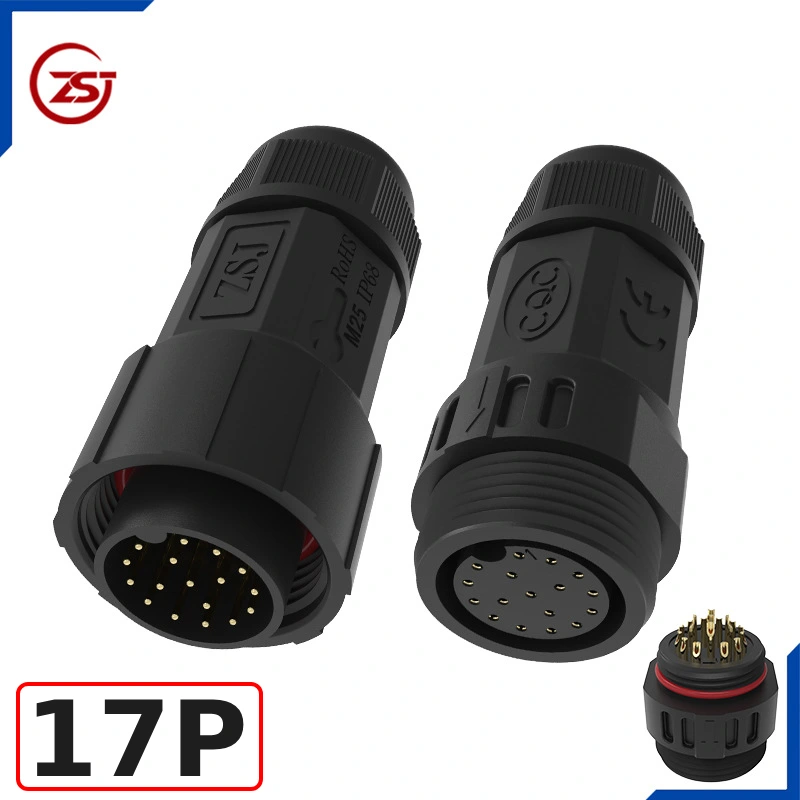 Đầu nối điện chống nước IP68 ZSJ-M25-MFS-17P