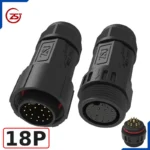 Đầu nối dây điện, dây điều khiển chống nước IP68 ZSJ M25-MFS loại chân hàn - 18 chân