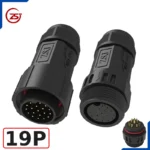 Đầu nối dây điện, dây điều khiển chống nước IP68 ZSJ M25-MFS loại chân hàn - 19 chân