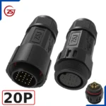 Đầu nối dây điện, dây điều khiển chống nước IP68 ZSJ M25-MFS loại chân hàn - 20 chân