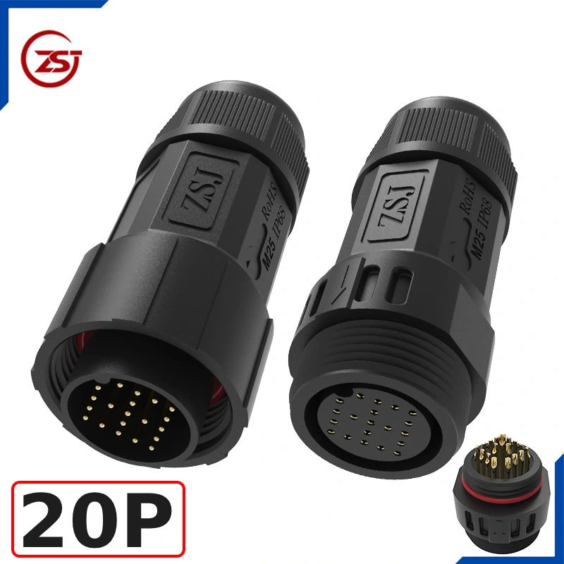 Đầu nối điện chống nước IP68 ZSJ-M25-MFS-20P