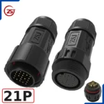 Đầu nối dây điện, dây điều khiển chống nước IP68 ZSJ M25-MFS loại chân hàn - 21 chân