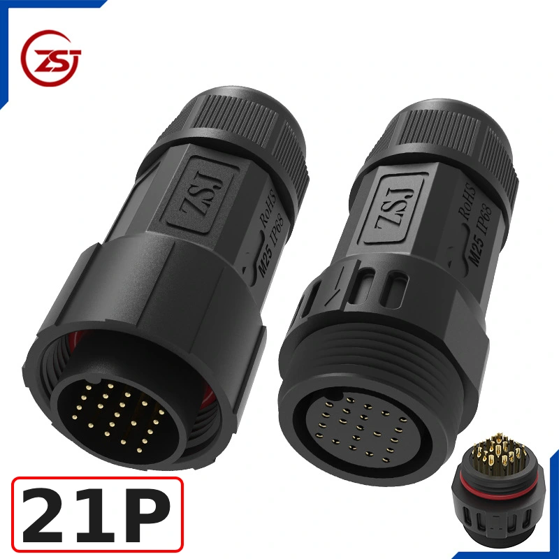 Đầu nối điện chống nước IP68 ZSJ-M25-MFS-21P