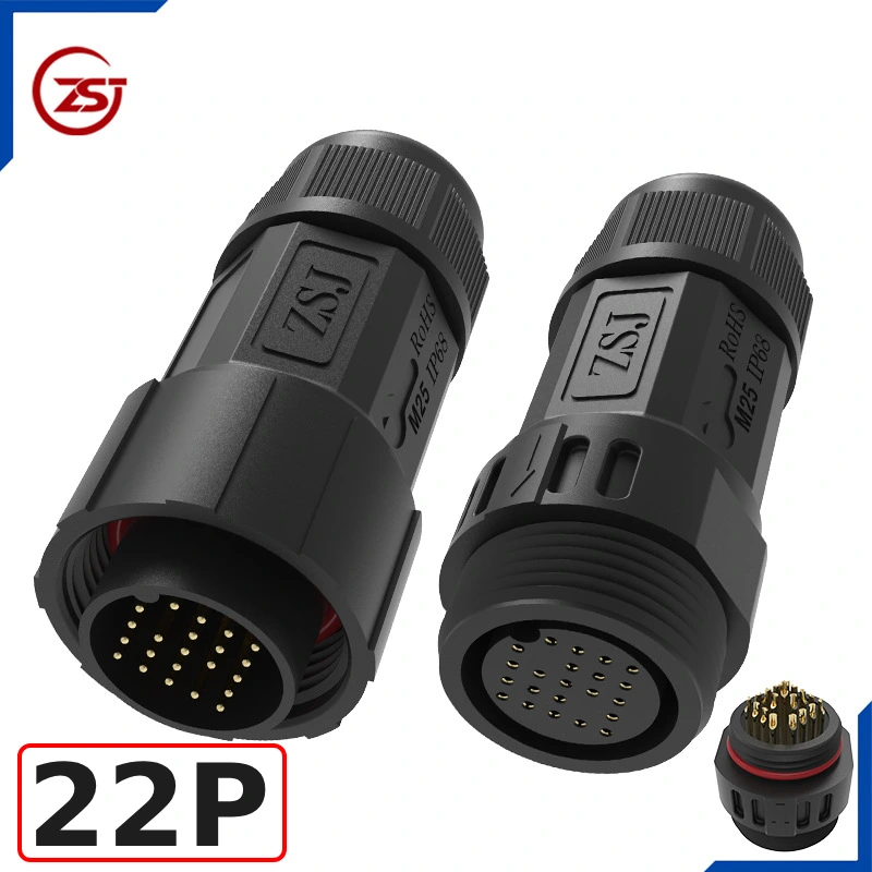 Đầu nối điện chống nước IP68 ZSJ-M25-MFS-22P