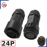 Đầu nối dây điện, dây điều khiển chống nước IP68 ZSJ M25-MFS loại chân hàn - 24 chân