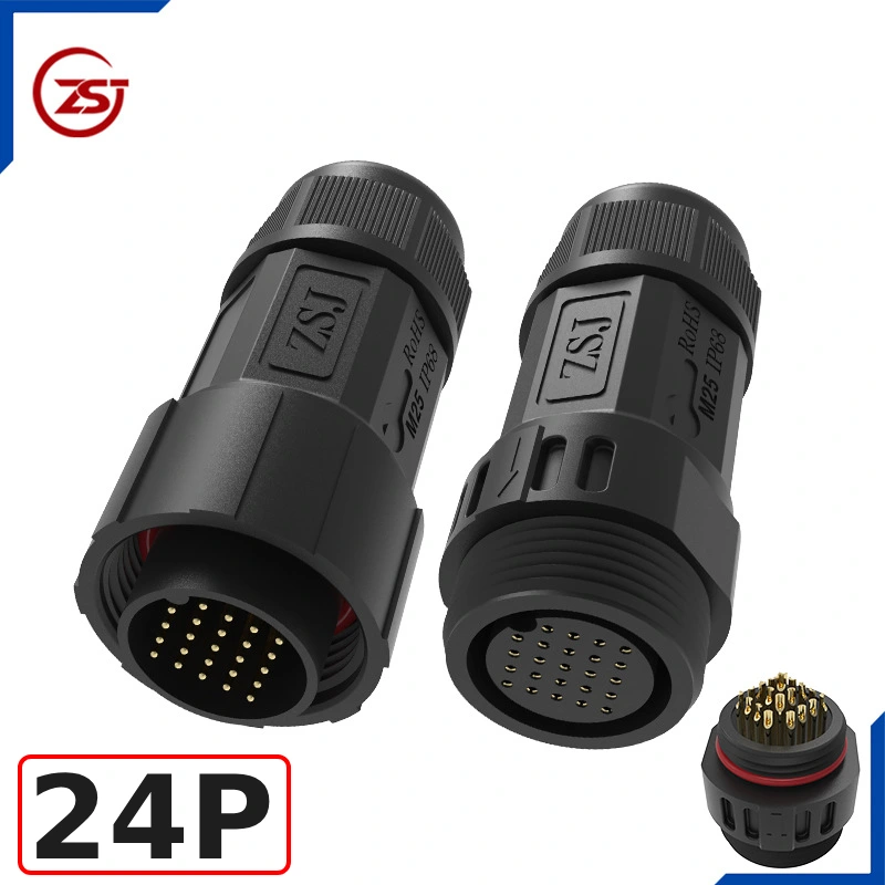 Đầu nối điện chống nước IP68 ZSJ-M25-MFS-24P