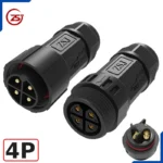 Đầu nối dây điện, dây điều khiển chống nước IP68 ZSJ M25-MFS loại chân hàn - 4 chân