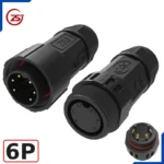 Đầu khớp nối dây điện kiểu đực cái chống nước IP68 chính hãng ZSJ M25-MF - 6 chân
