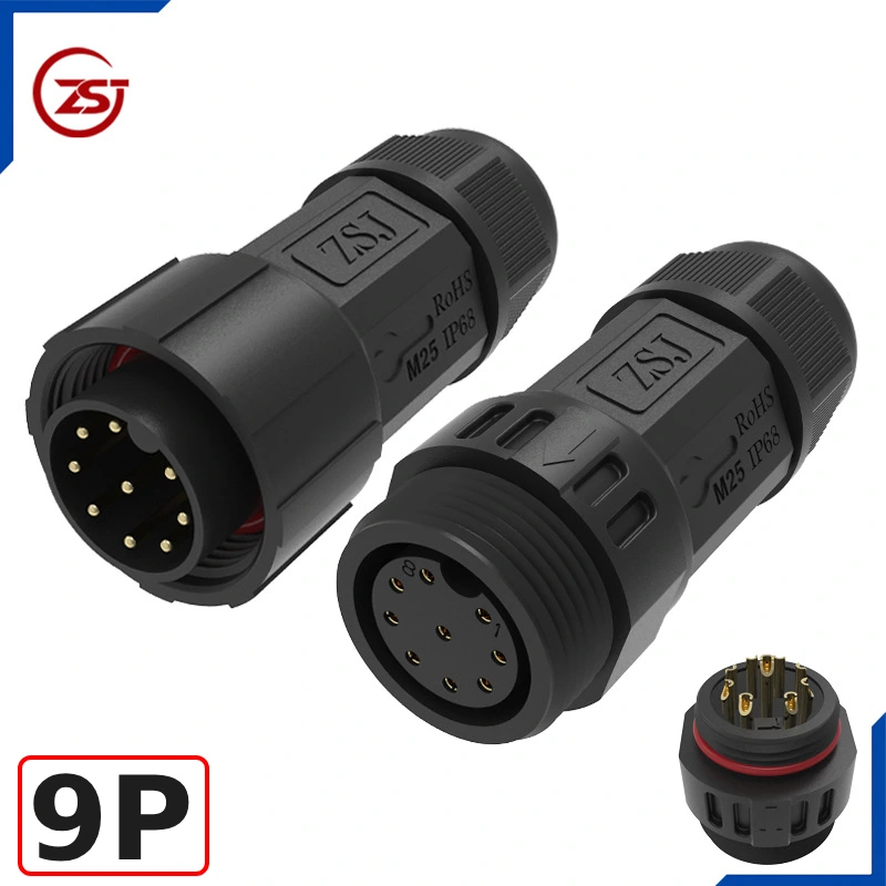 Đầu nối điện chống nước IP68 ZSJ-M25-MFS-9P