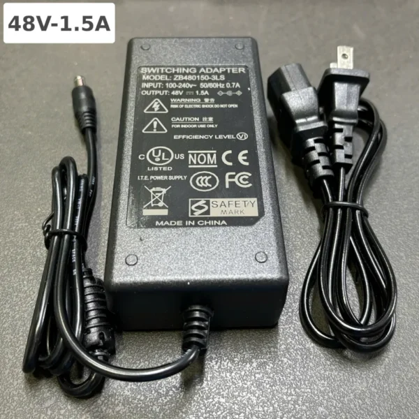 Nguồn DC Adapter 48V-1.5A ZB480150-3LS, chân cắm DC 5.5x2.5mm