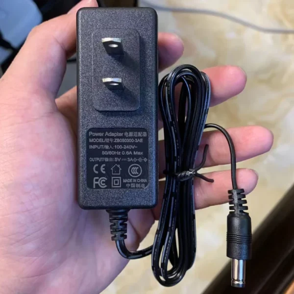 Cục nguồn DC Adapter 5V-3A chân cắm tròn 5.5×2.5mm – Model: ZB050300-3AE