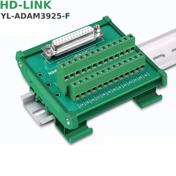 Đầu nối DB25 gắn thanh ray DIN terminal block HD-Link YL-Adam39025