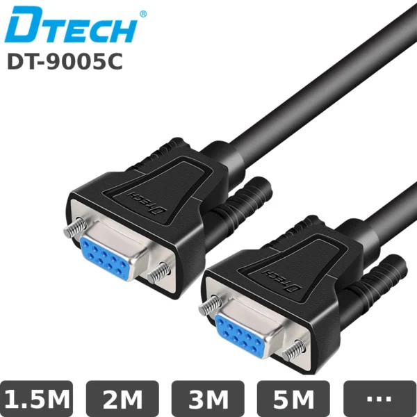 Cáp COM DB9 2 đầu cái Dtech DT-9005C dài từ 1.5m, 2m, 3m, 5m