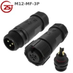Đầu nối điện chống nước đực cái chuẩn IP68 chính hãng ZSJ M12-MF - 3 chân