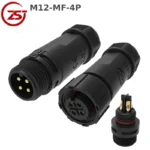 Đầu nối điện chống nước đực cái chuẩn IP68 chính hãng ZSJ M12-MF - 4 chân