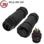 Đầu nối điện chống nước đực cái chuẩn IP68 chính hãng ZSJ M12-MF - 6 chân