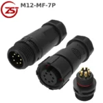 Đầu nối điện chống nước đực cái chuẩn IP68 chính hãng ZSJ M12-MF - 7 chân