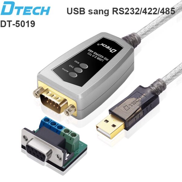 Cáp chuyển USB sang RS485/422 DTECH DT-5019 1.2 mét