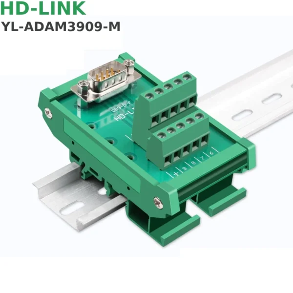 Đầu nối DB9 gắn thanh ray DIN terminal HD-Link YL-Adam3909