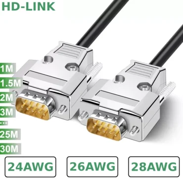 Home Full Width - Phụ Kiện Điện Tử Việt Nam Cáp cổng COM DB9 RS232 2 đầu đực, đầu kim loại, chân đồng cao cấp dùng cho công nghiệp dài từ 1m-30m