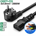 Cáp nguồn EU CEE 77- C13 3x1.0mm 0