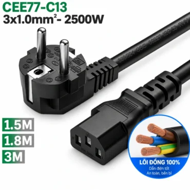 Cáp nguồn EU CEE 77- C13 3x1.0mm 0