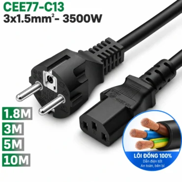 Cáp nguồn EU CEE 77- C13 3x1.5mm 0