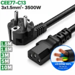 Cáp nguồn EU CEE 77- C13 3x1.5mm 00