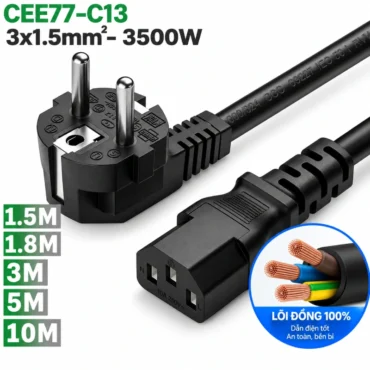 Cáp nguồn EU CEE 77- C13 3x1.5mm 00