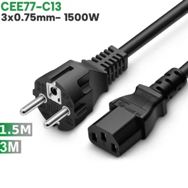 Cáp nguồn EU CEE 77- IEC320 C13 3x0.75mm 2